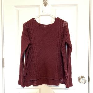 American Eagle Maroon Cable Knit Sweater